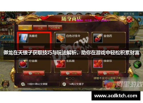 御龙在天银子获取技巧与玩法解析，助你在游戏中轻松积累财富